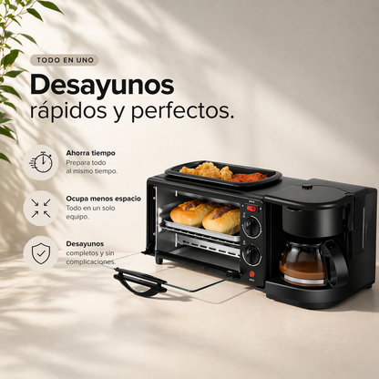 Desayunador 3 en 1 -Todo tu desayuno, listo al mismo tiempo.