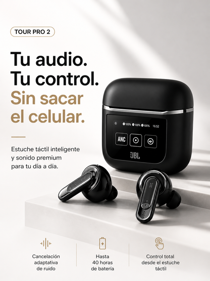 Auriculares  JBL Tour Pro 2 - Escucha todo, Controla todo, Sin sacar tu celular.