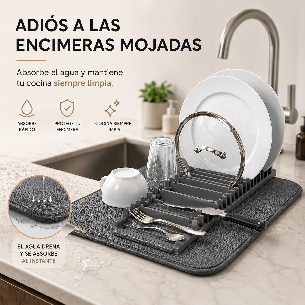 DryMat - Mantén tu cocina seca, ordenada y lista para usar todos los días