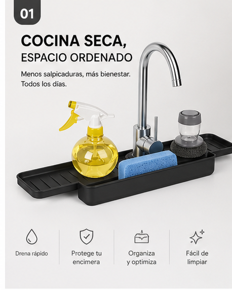 TAPETE GRIFO DE COCINA - Convierte tu fregadero en un espacio limpio y organizado